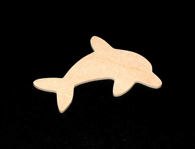 Dolphin Cutout - Hand Cut Plywood